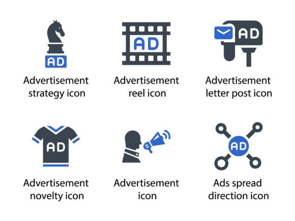 Ads Marketing Icon Set 8: A Versatile Tool for Modern Design Projects