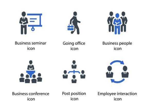 Business People Icon Set 4: A Versatile Tool for Modern Design Projects