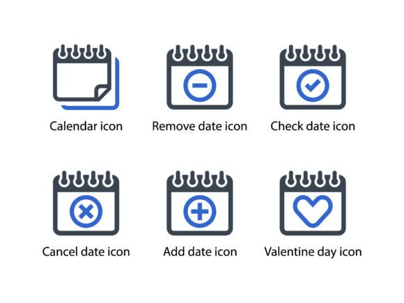 Calendar Icon Set 1: A Versatile Design Resource