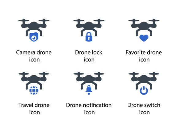 Drone Icon Set 5: Elevating Design with Precision and Style