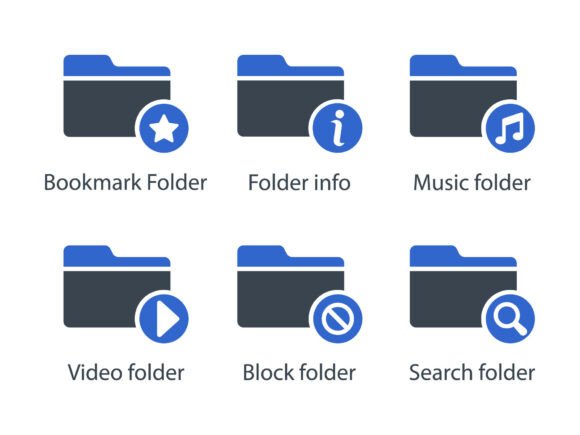 Folders Icon Set 1 – Clean Design for Every Project