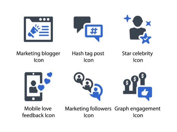 Influencers Marketing Icon Set 5: A Powerful Tool for Designers and Marketers