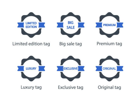 Label Tag Icon Set 4: Elegant Design for Every Project