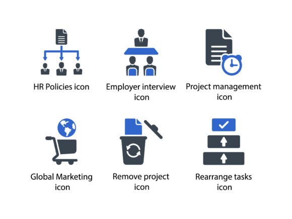 Project Managemant Icon Set 4: A Versatile Tool for Design Professionals